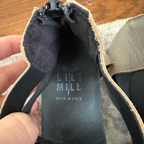 Lilimill gray leather crossover sandals made in Italy size 38 7.5 - Picture 4 of 10